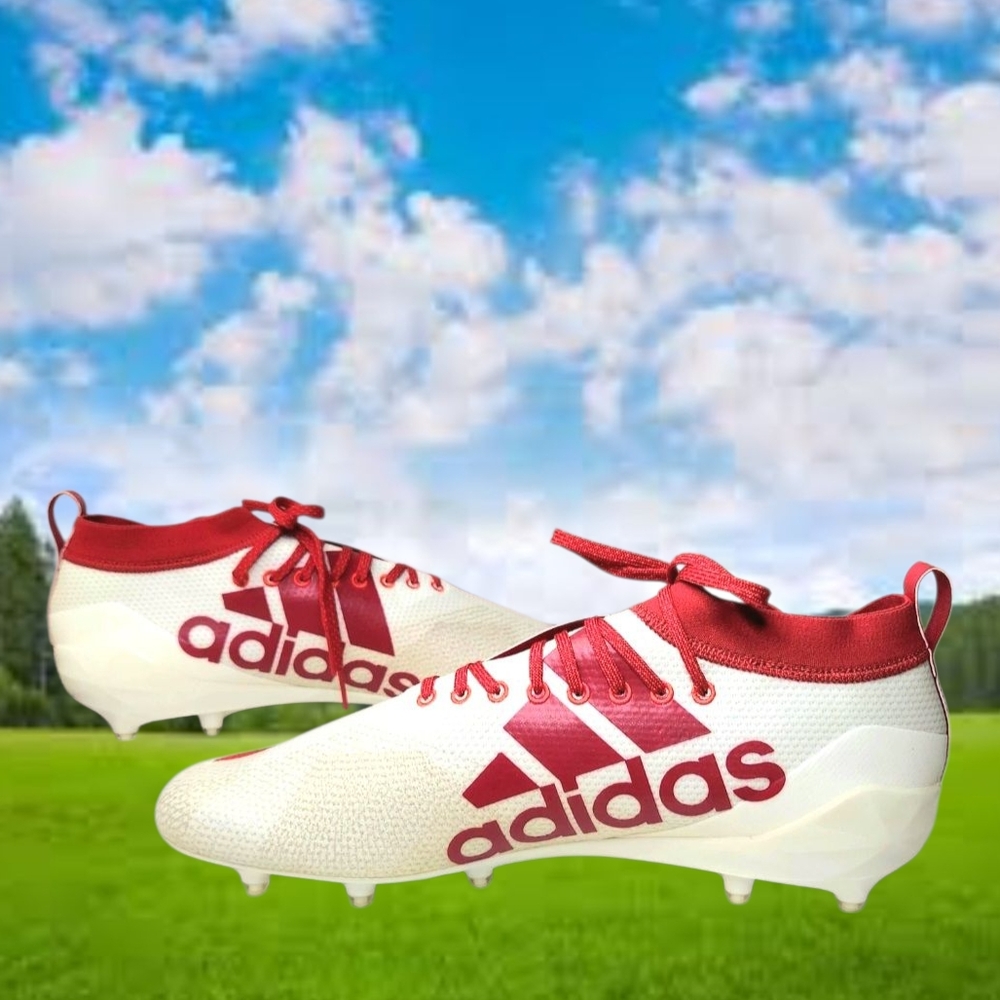 Adidas Adizero 8.0 Football Cleats Men's Size 15 White Red D97028 Clean
